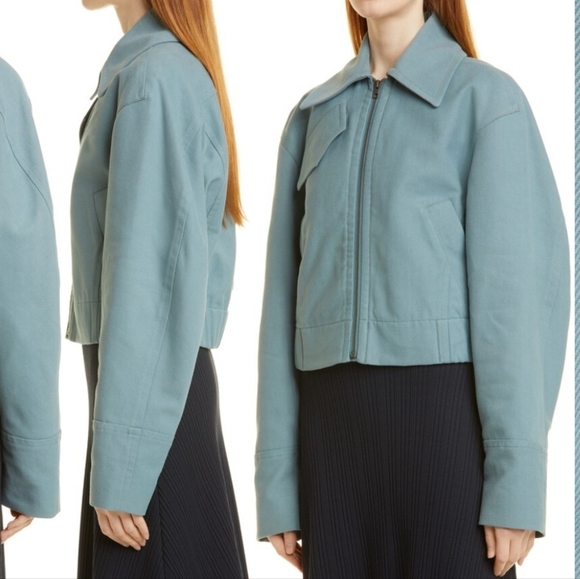 Vince Womens Zip Front Flight Jacket Horizon Blue - Picture 2 of 11